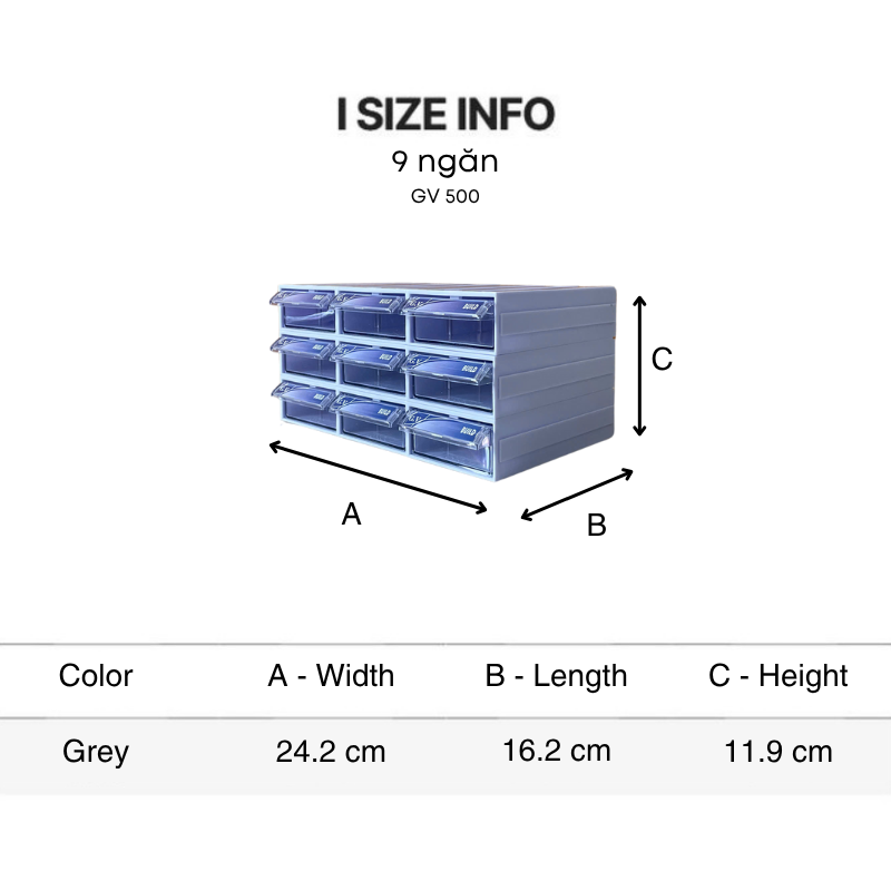 tủ đựng linh kiện 9 ngăn